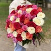 Микс из 51 розы 60 см Летние краски