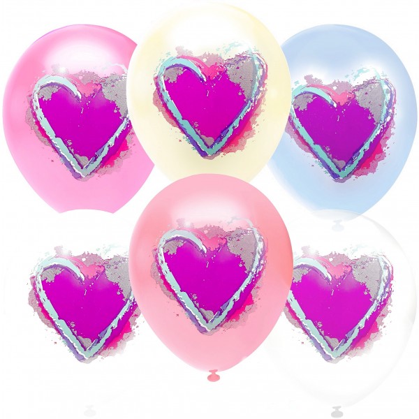 Облако воздушных шаров сердце граффити