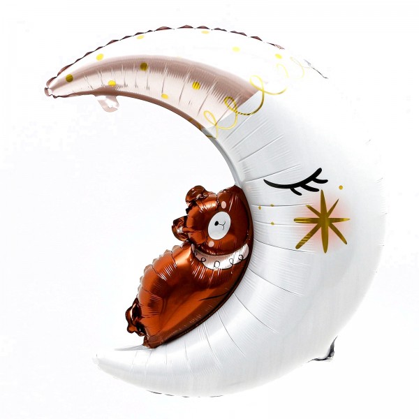 Шар фигура на подставке  Луна с мишкой (фольга)