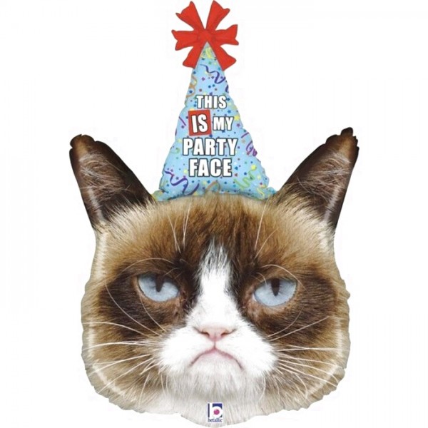 Шар сердитая кошка в колпке (фольга)