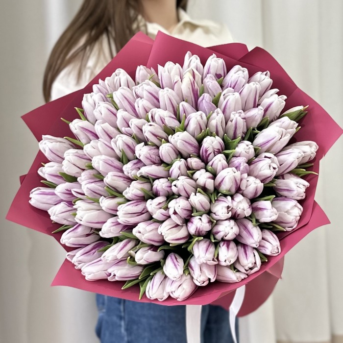 101 бело-фиолетовый тюльпан Флеминг Флег
