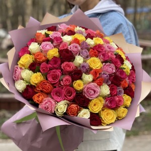 101 роза яркий микс 50 см 101 роза яркий микс 50 см