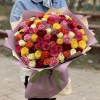 101 роза яркий микс 50 см