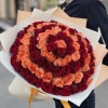 Эксклюзивный букет из 101 красной и оранжевой розы