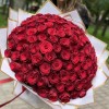 101 красная роза Родус 50 см