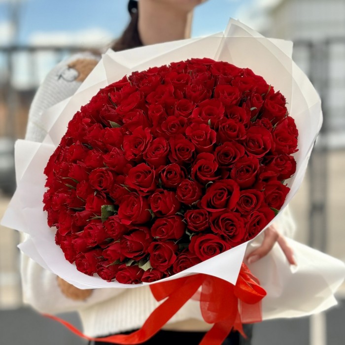 101 красная роза Калипсо