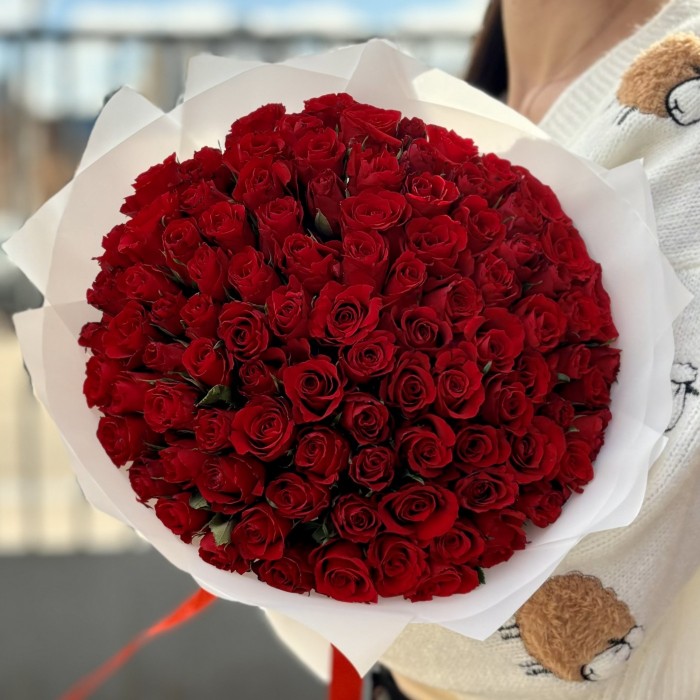 101 красная роза Калипсо