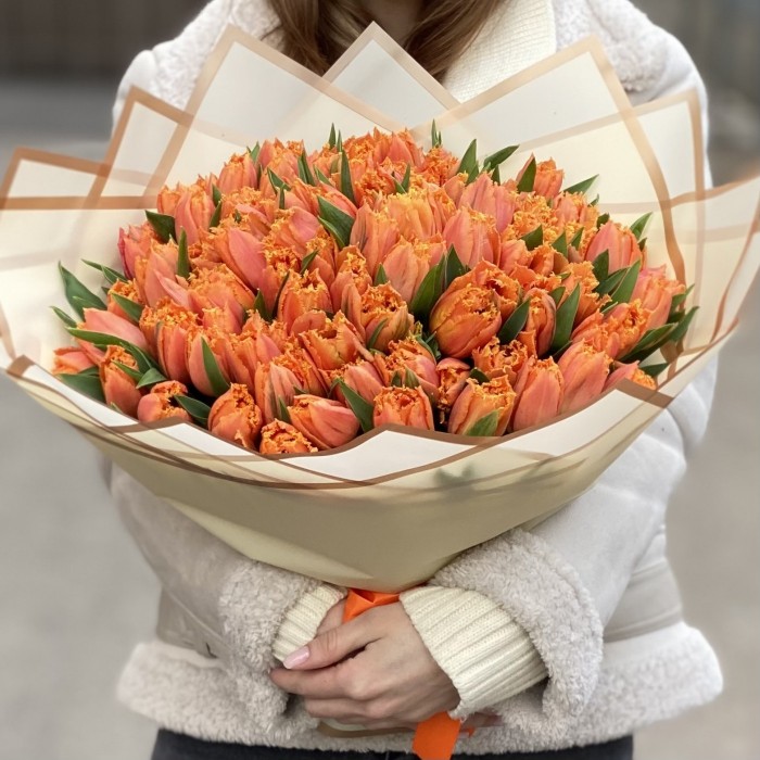 101 оранжевый махровый тюльпан Оранж пэшн