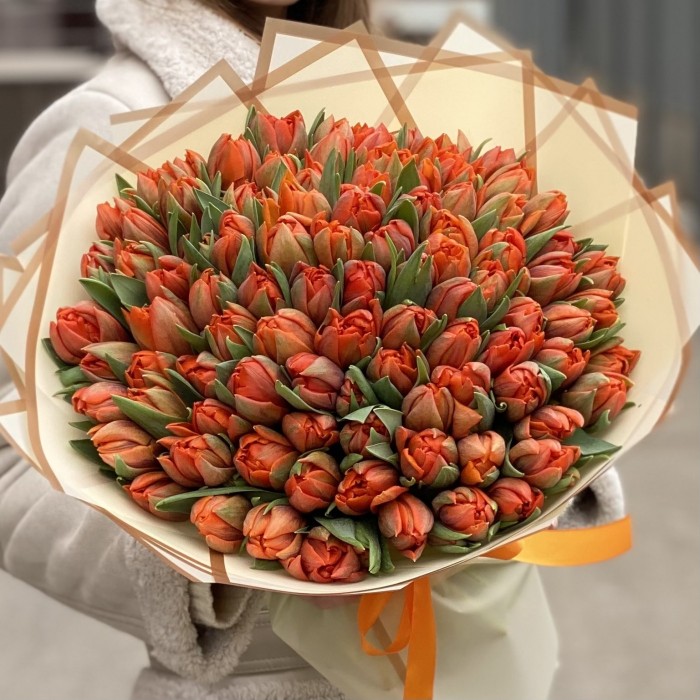 101 оранжевый пионовидный тюльпан Эрмитаж Даб