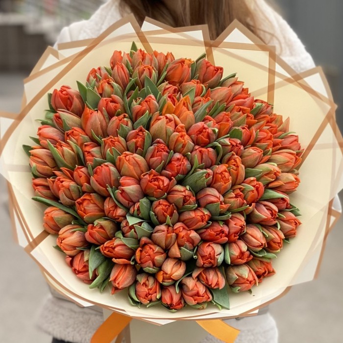 101 оранжевый пионовидный тюльпан Эрмитаж Даб