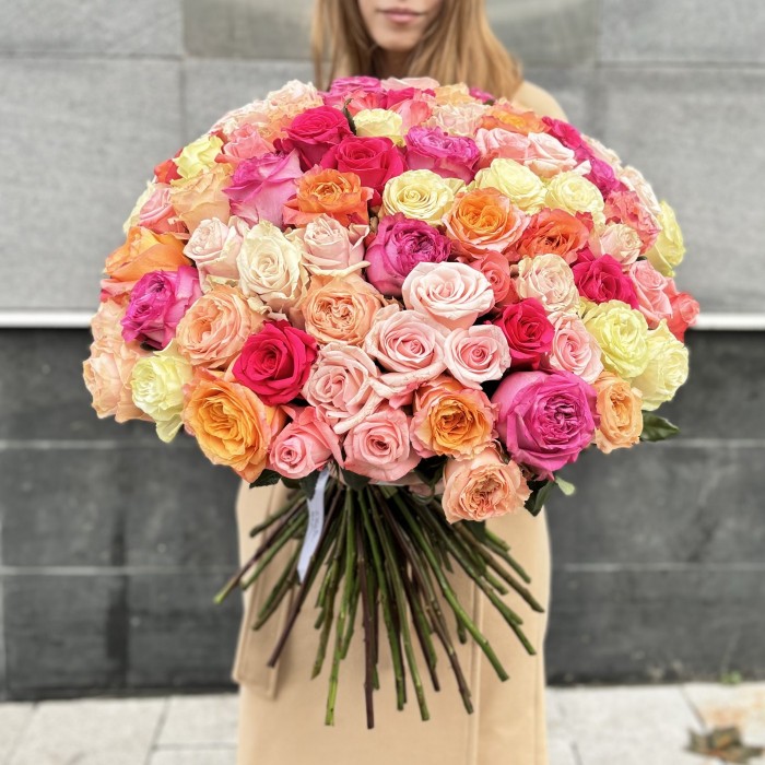 101 яркая роза пастельный микс MIX