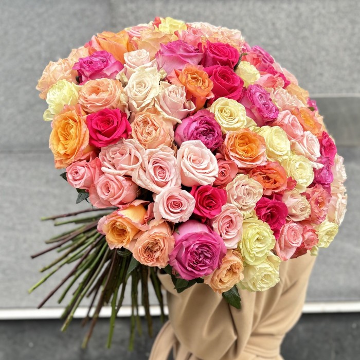 101 яркая роза пастельный микс MIX