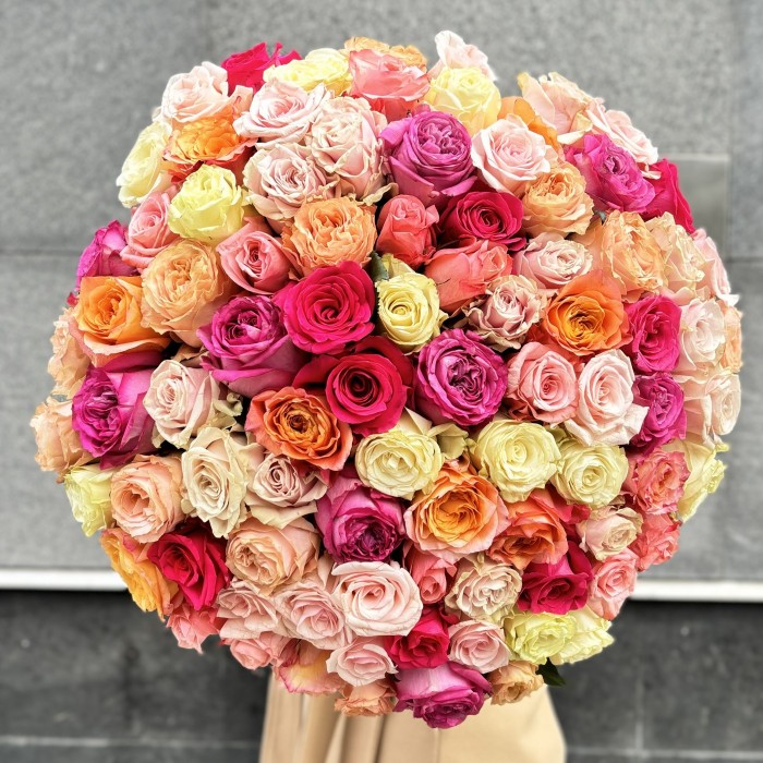 101 яркая роза пастельный микс MIX