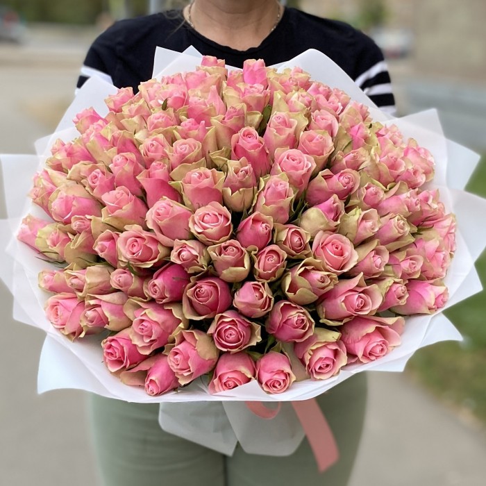 101 розово-зеленая роза Бел-роз