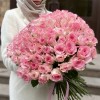 101 розовая роза Булевард 50 см