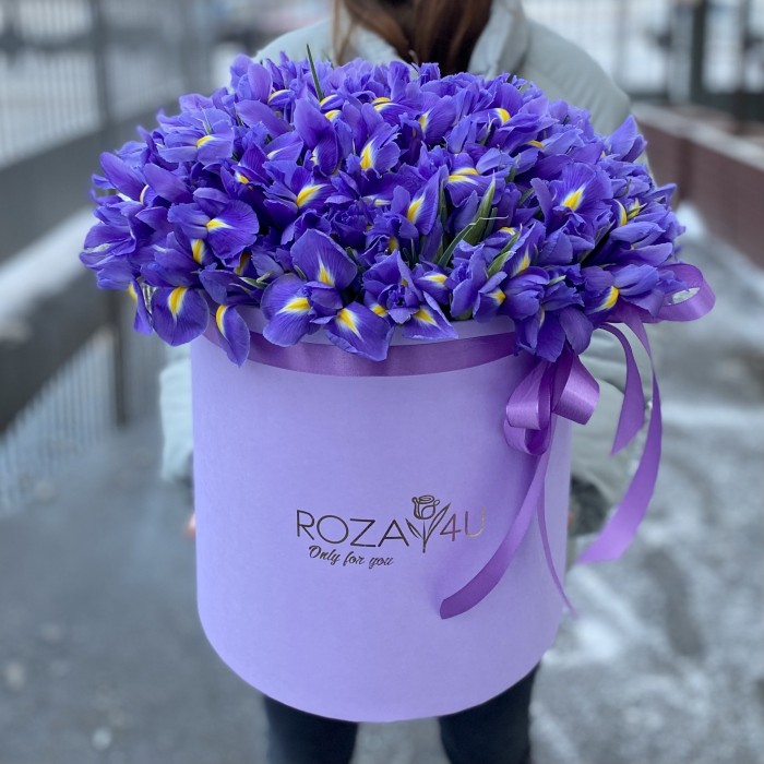 101 синий ирис в коробке