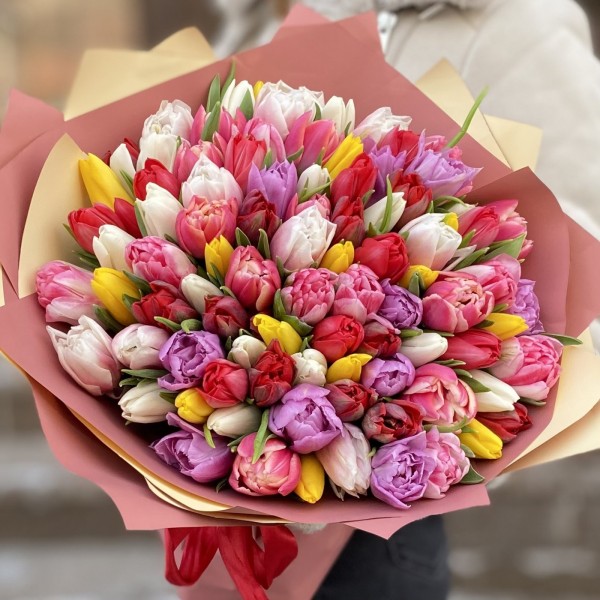 101 тюльпан Яркий микс