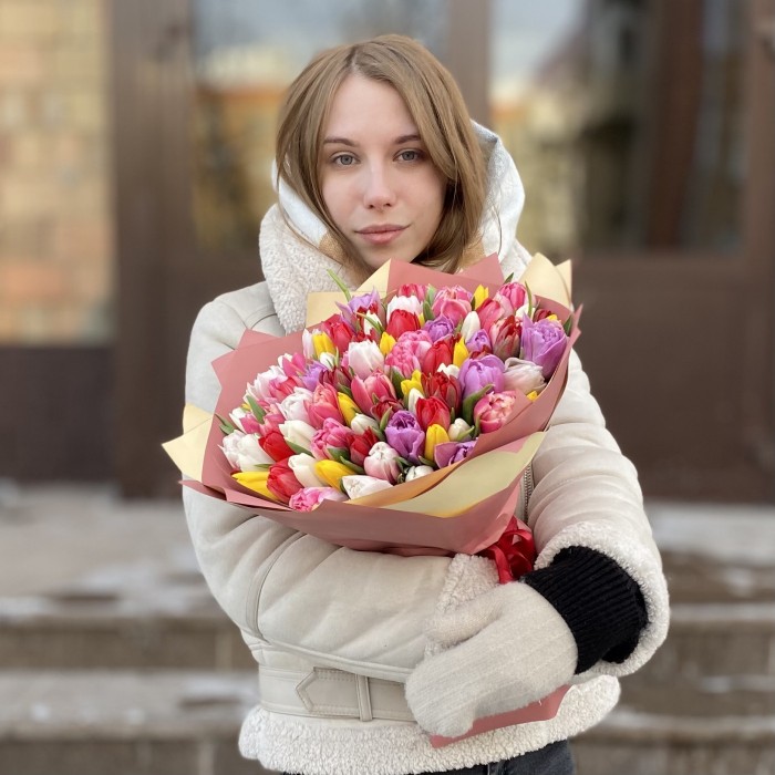 101 тюльпан Яркий микс