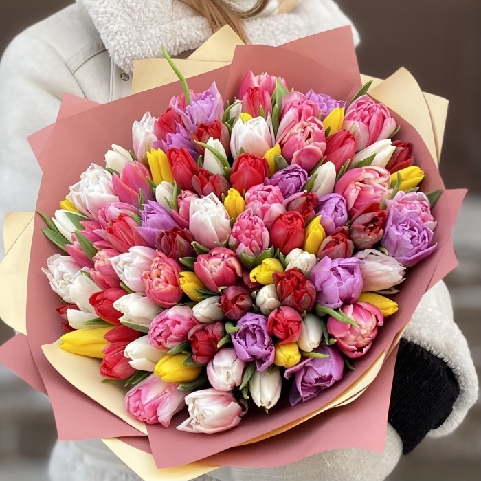 101 тюльпан Яркий микс