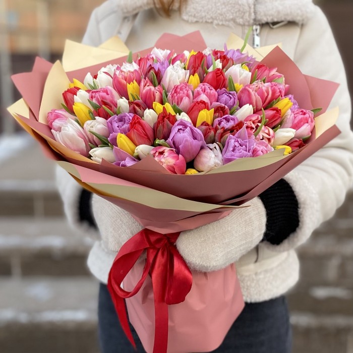 101 тюльпан Яркий микс