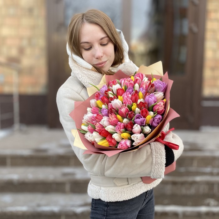 101 тюльпан Яркий микс