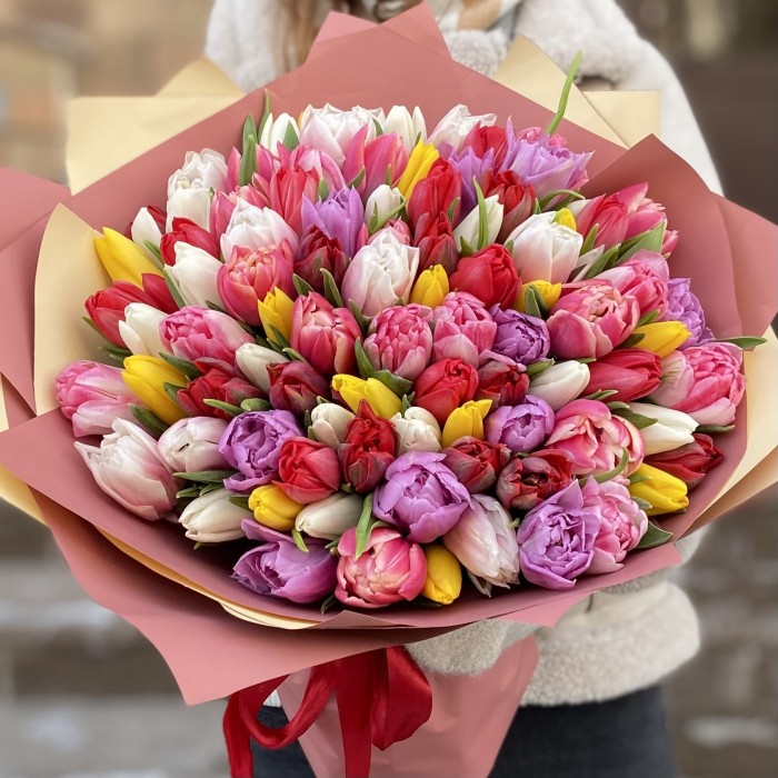 101 тюльпан Яркий микс