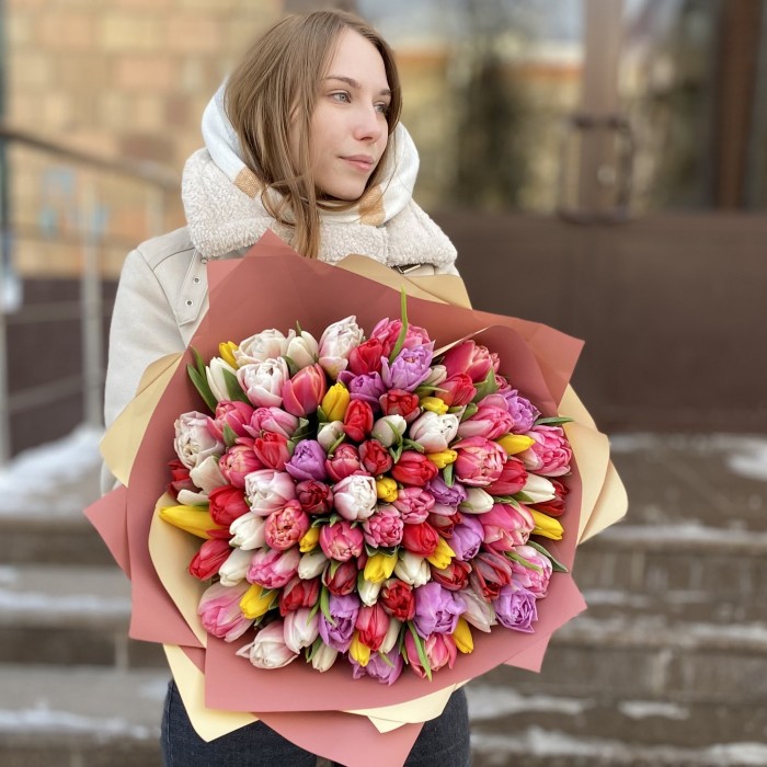 101 тюльпан Яркий микс