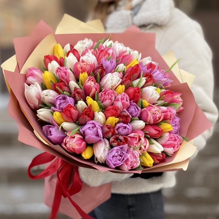 101 тюльпан Яркий микс