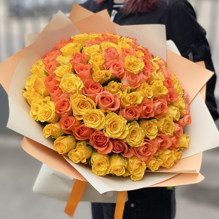 Авторский букет из 101 розы Свидание