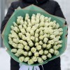 101 короткая белая роза 30 см