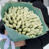 101 короткая белая роза 30 см
