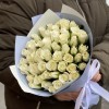 51 короткая белая роза 30 см