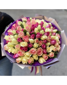 101 роза Фреш микс