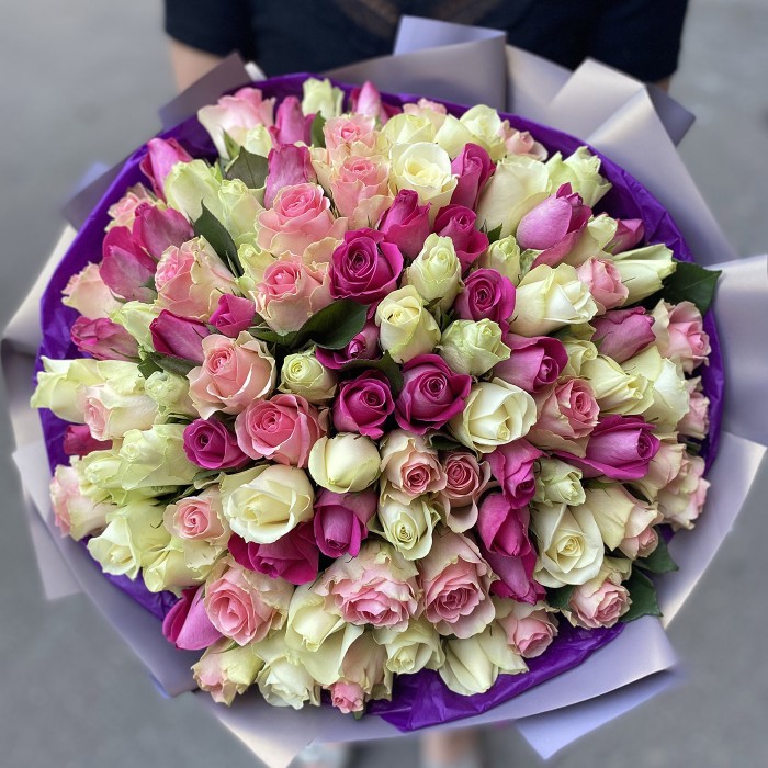 101 роза Фреш микс