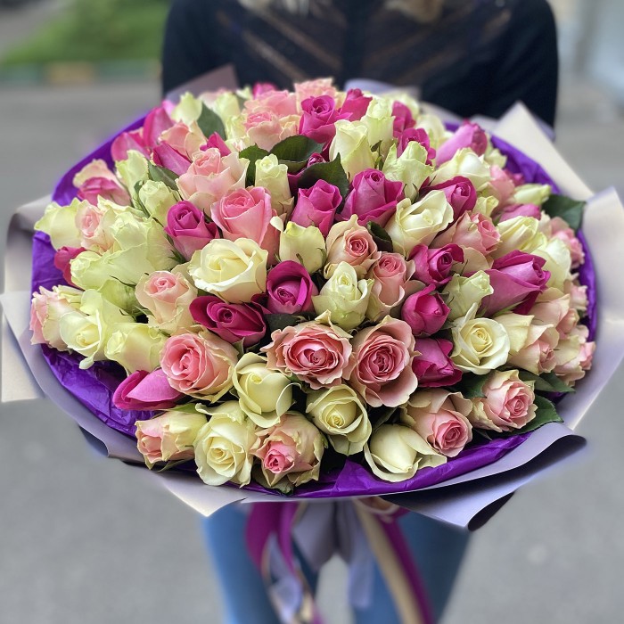 101 роза Фреш микс