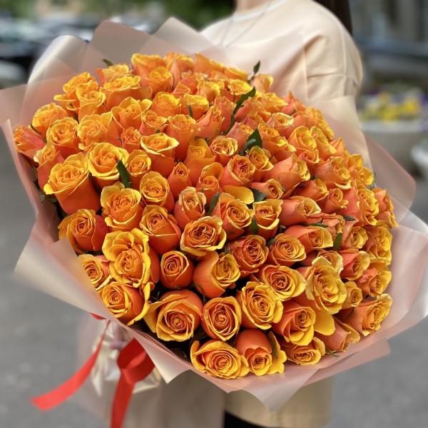 101 оранжевая роза Бермуда