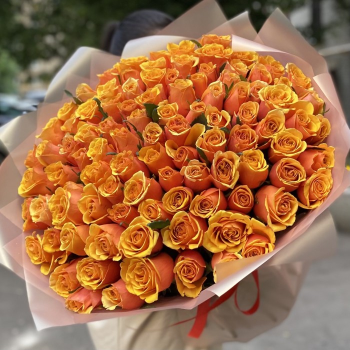 101 оранжевая роза Бермуда