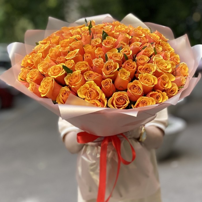 101 оранжевая роза Бермуда
