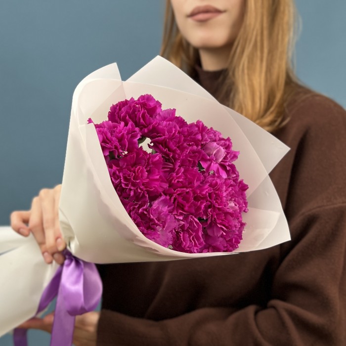 11 фиолетовых гвоздик