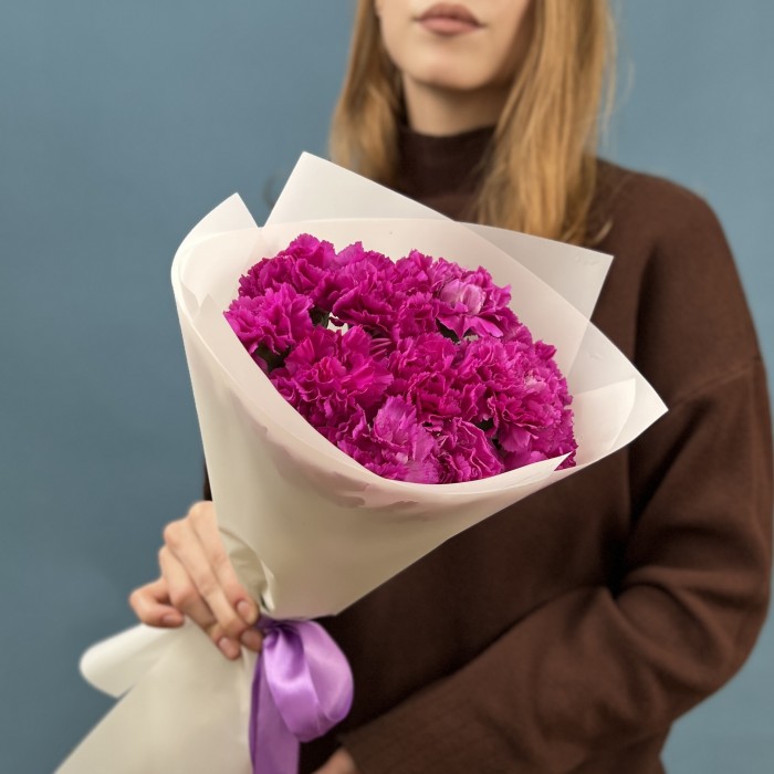 11 фиолетовых гвоздик