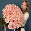101 розовая роза Новия 60 см