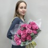 15 пионовидных роз Кантри блюз с эвкалиптом