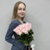 15 розовых роз Новия 70 см