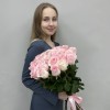 25 розовых роз Новия 70 см