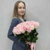 35 розовых роз Новия 70 см