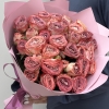 11 кустовых кирпично-белых роз Медия 40 см