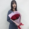 15 красных роз Наоми 50 см