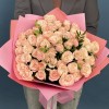 15 кустовых роз Розовый Бомбастик 40 см