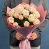 5 кустовых пионовидных роз розовый бомбастик 40 см