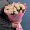 5 кустовых пионовидных роз розовый бомбастик 40 см